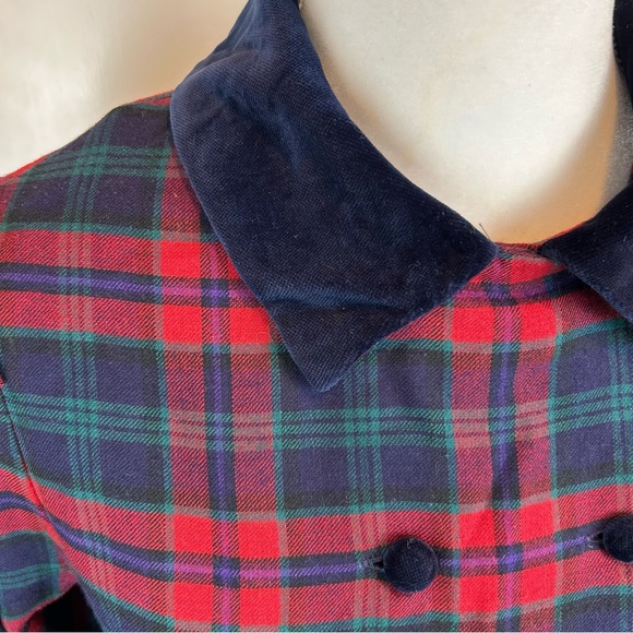 Vintage Laura Ashley Wool Cotton Plaid Double Breasted Dress Riding Jacket - 8 - Picture 3 of 13